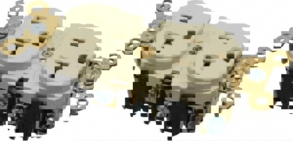 Straight Blade Duplex Receptacle: NEMA 5-20R, 20 Amps, Self-Grounding